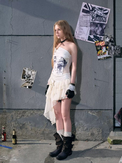 Punk style tube top【s0000009487】