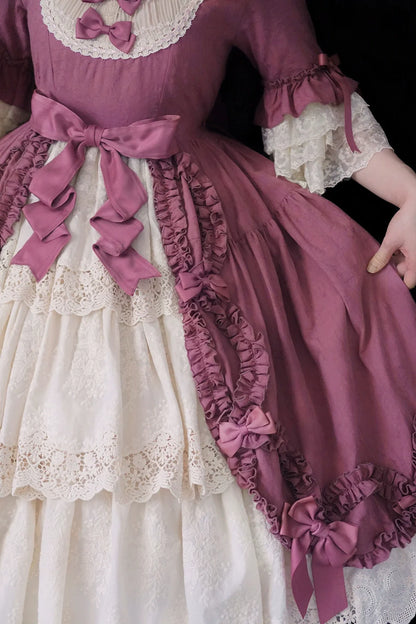 Miss Point - Lilyka Garden - Classic Lolita OP Dress Set Elegant Floral Wall Princess Sleeve