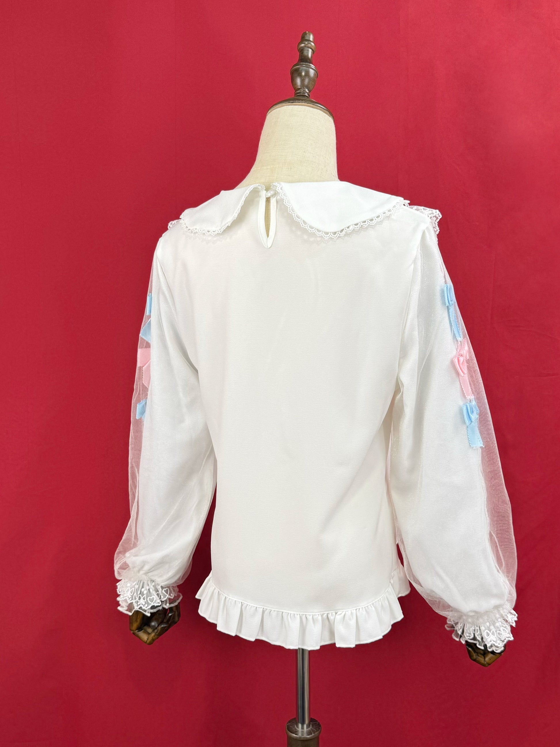 DMFS Lolita - Sweet Lolita Blouse with Double-Layered Tulle Lantern Sleeves
