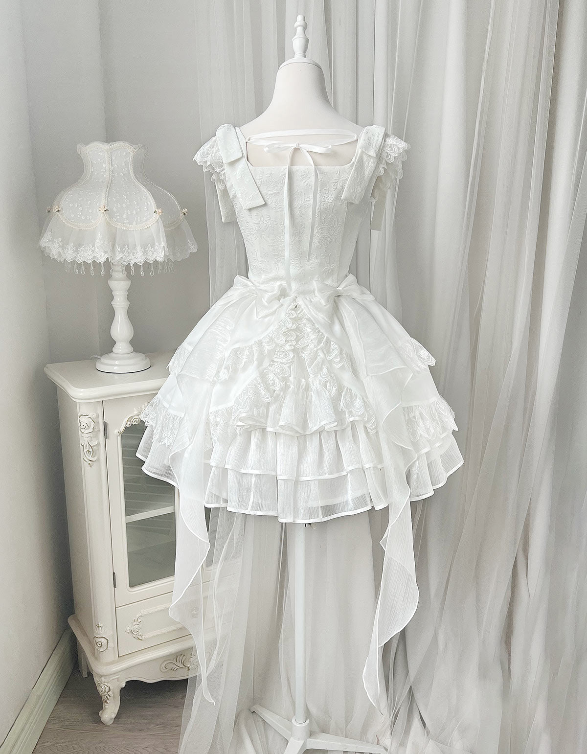 Your princess - Sweet Lolita White Princess Flounce Hemline OP