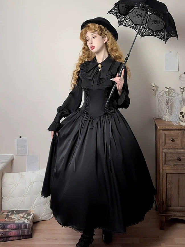 Forest Song - Astris - Reversible Classic Lolita High Waist Fishbone Skirt