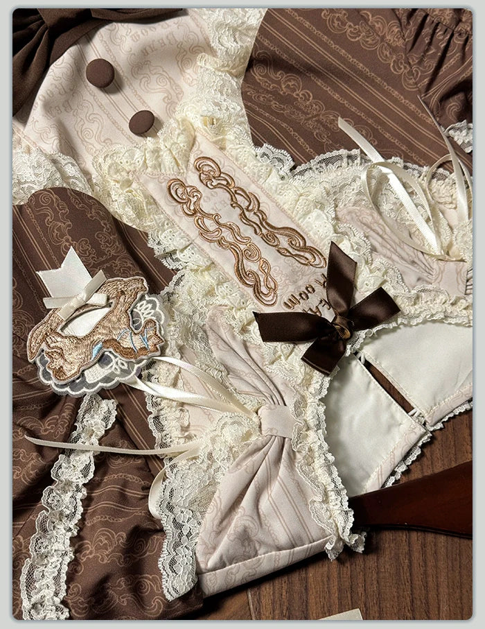 Alice Girl - Sea Salt Fairytale - Sweet Doll-like Lolita OP Animal Printed Lolita Dress