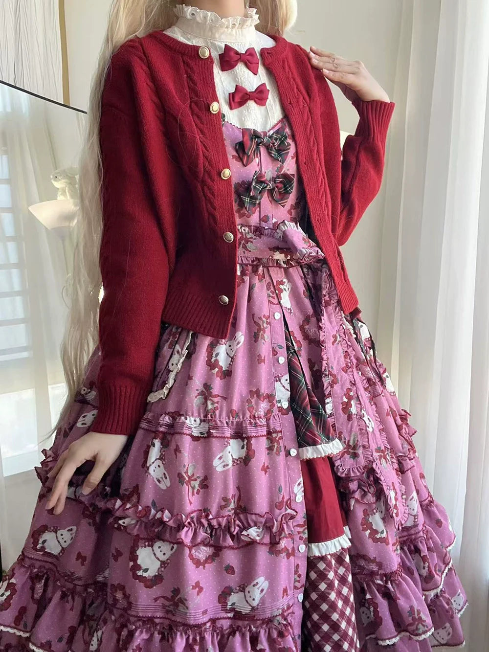 Miss Point - Forest Berry Bunny - Sweet Lolita JSK Elegant Bunny Print Dress
