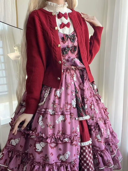 Miss Point - Forest Berry Bunny - Sweet Lolita JSK Elegant Bunny Print Dress
