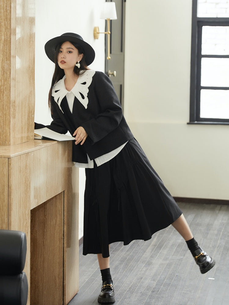 Embroidered Butterfly Lapel Blouse【s0000001736】