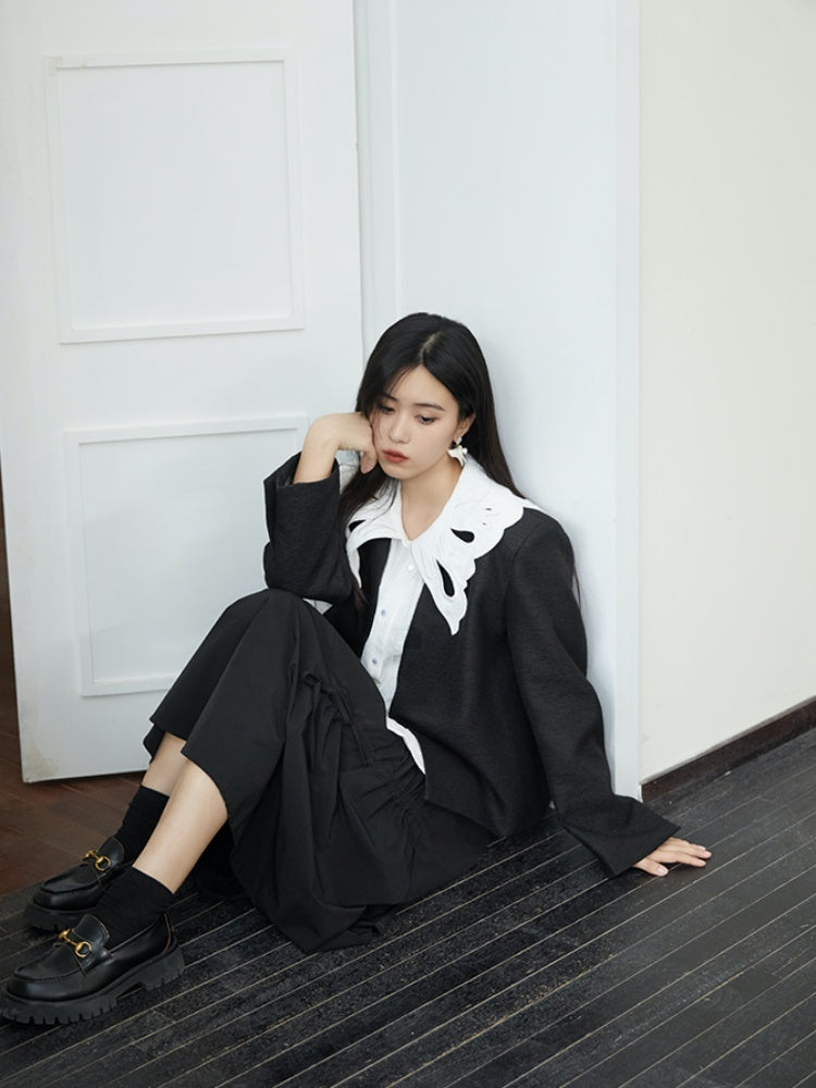 Embroidered Butterfly Lapel Blouse【s0000001736】