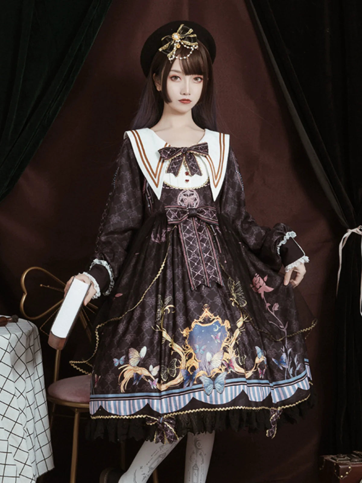 OCELOT - Classic Lolita OP Sailor Collar Elegant Lolita Dress