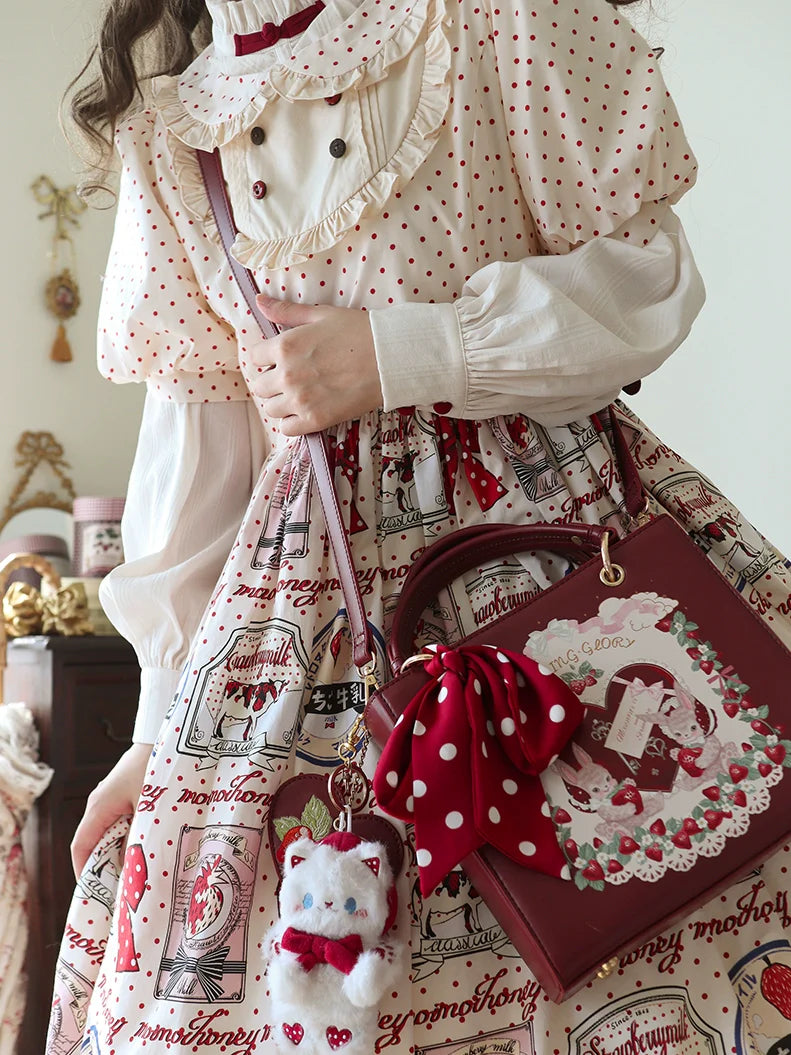 Morning Glory - Retro Lolita Handbag PU Square Wedding Bag