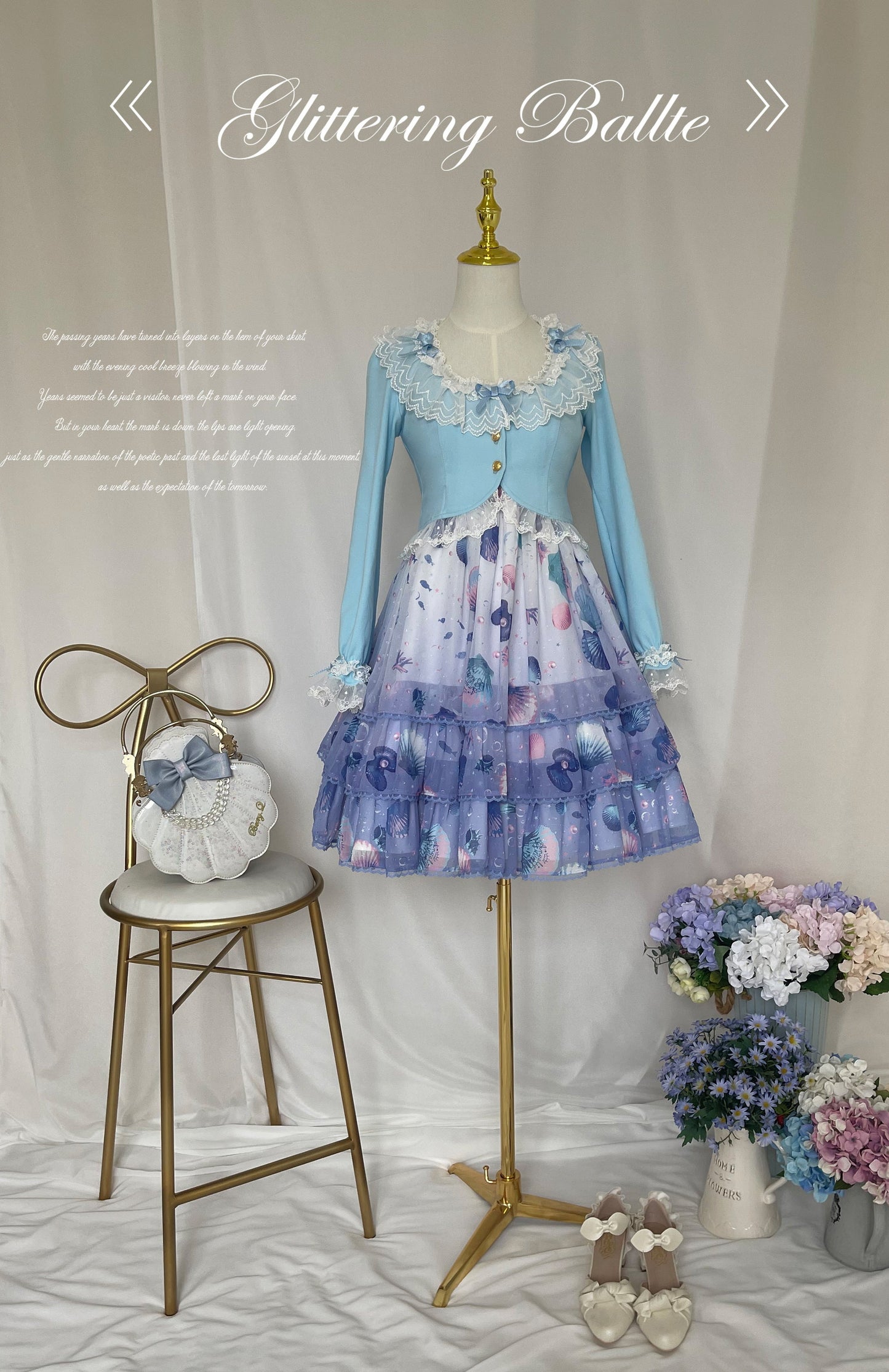 Unideer - Prelude - Elegant Lolita Bolero Jacket with Lace Ruffle Frill