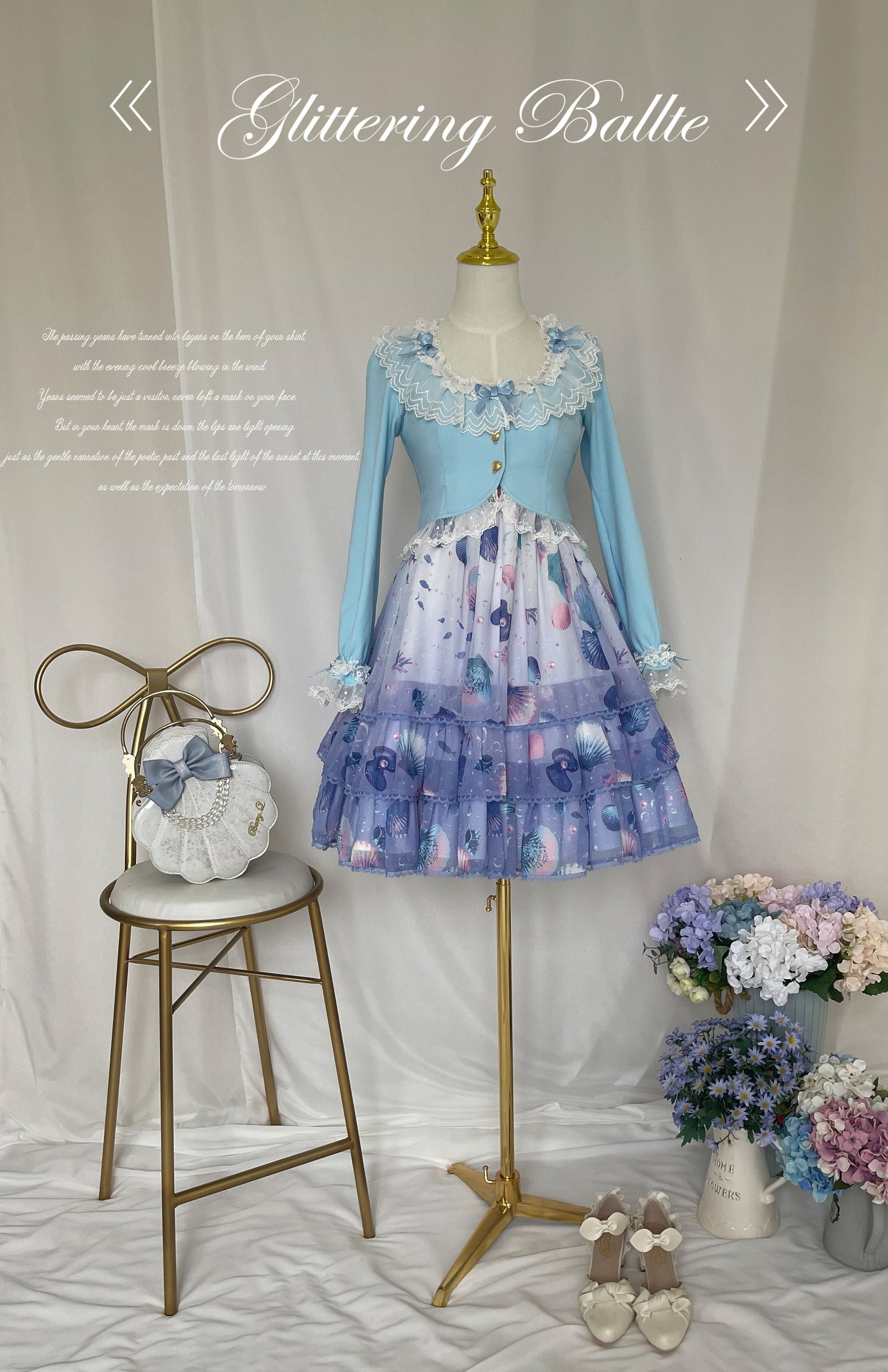 Unideer - Prelude - Elegant Lolita Bolero Jacket with Lace Ruffle Frill