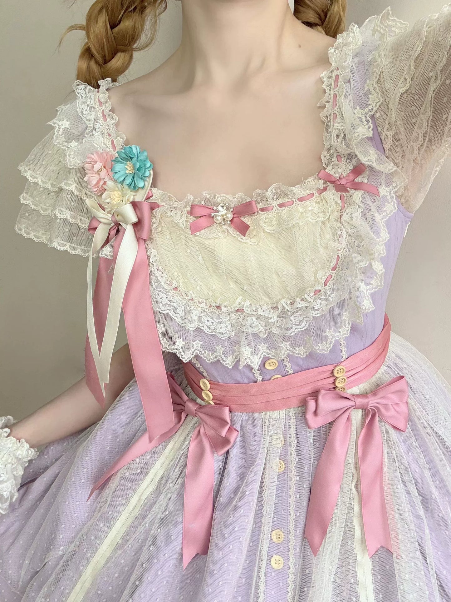 Uncle's Workshop - Fluttering Cherry Spring Strings - Cotton Sweet Lolita JSK Dress