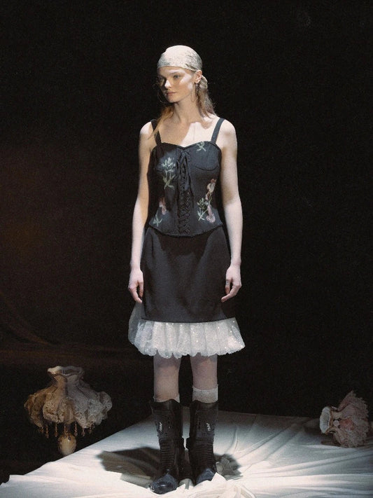 Faux two piece design skirt【s0000007429】