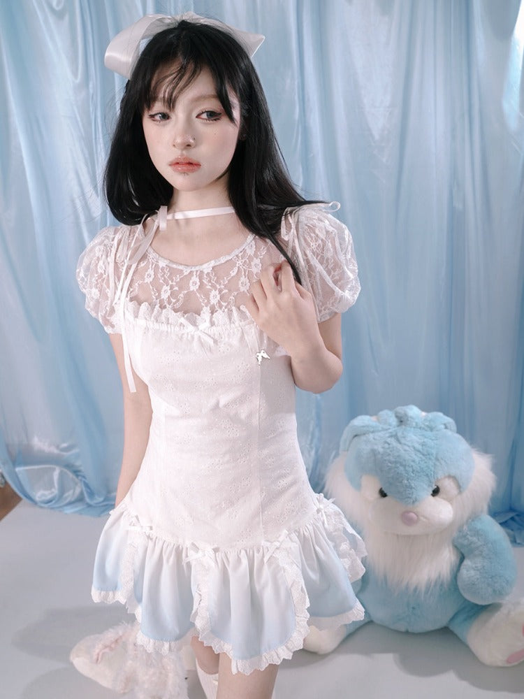 See-through puff sleeve top【s0000002176】