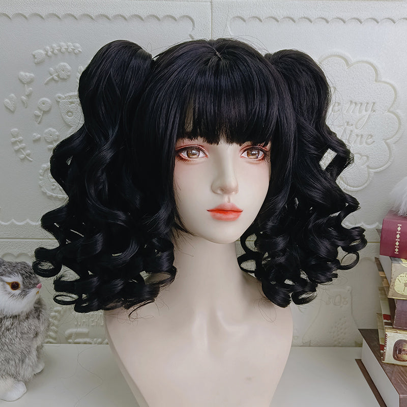 RainbowMe - Sweet Lolita Wig Long Curly Ponytail Multicolor