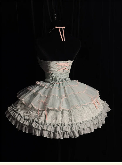 Alice Girl - Cross - Gothic Princess Lolita Corset with Multiple Layers Hem