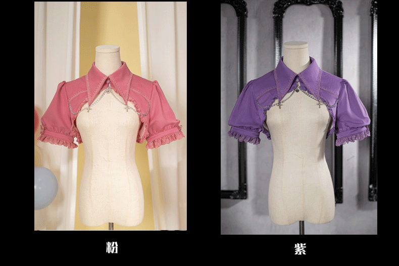 OCELOT - Contract Cross - Gothic Elegant Bubble Sleeve Bolero