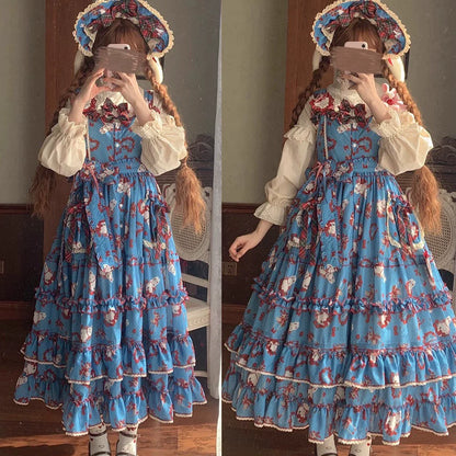 Miss Point - Forest Berry Bunny - Sweet Lolita JSK Elegant Bunny Print Dress