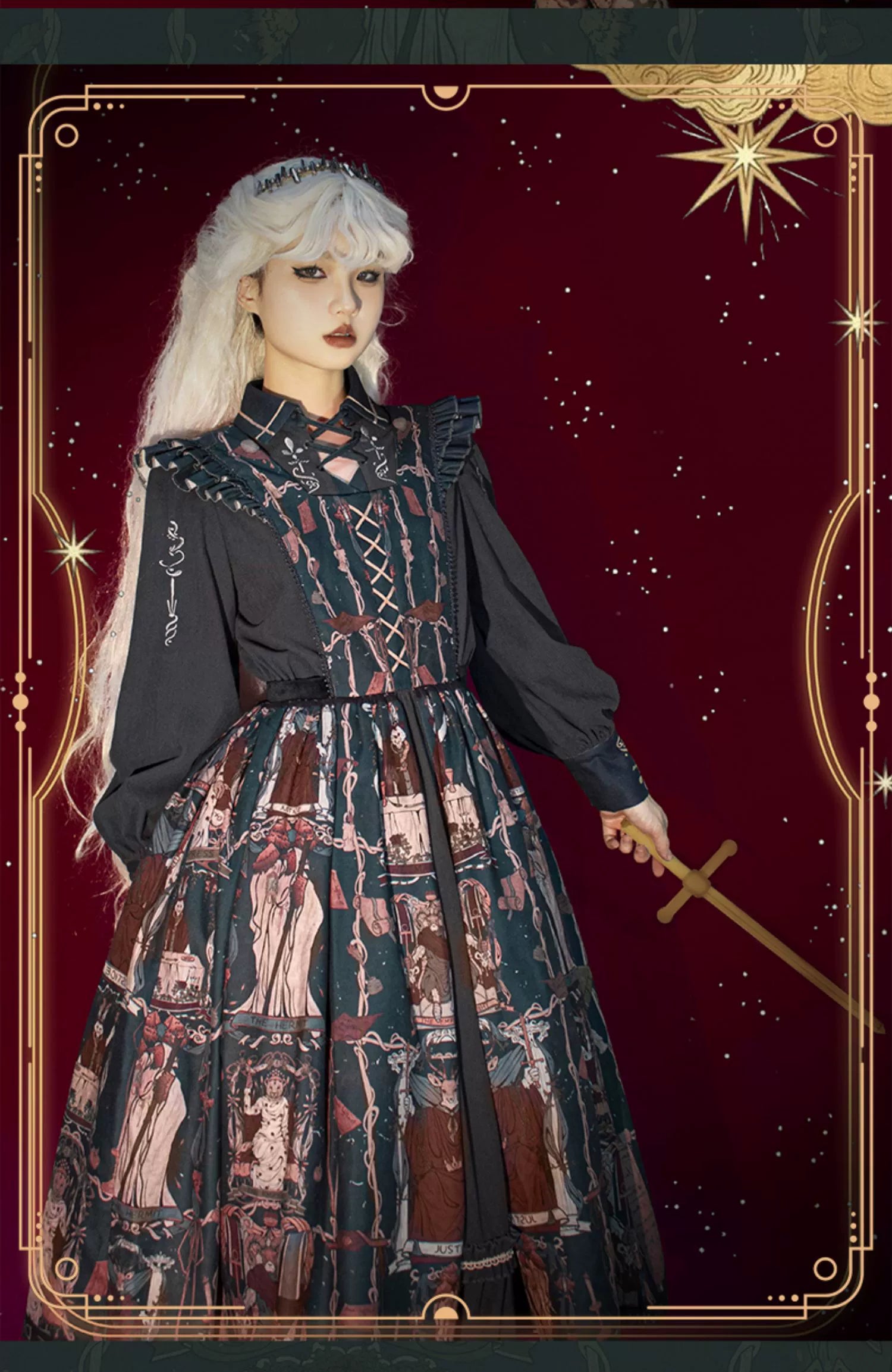YingLuoFu - Tarot - Elegant Lolita Dress Classicl Court Style Lolita OP Salopette