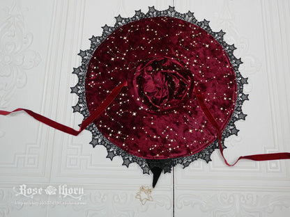 Rose Thorn - Polar Night Sky - Halloween Gorgeous Gilding Lolita Witch Hat