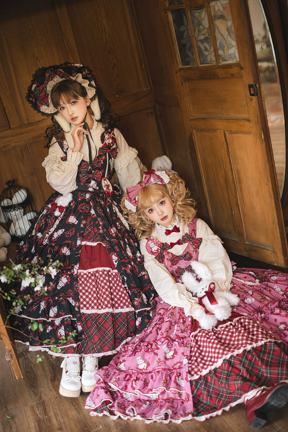 Miss Point - Forest Berry Bunny - Sweet Lolita Plaid Skirt Tiered Ruffles Spring SK