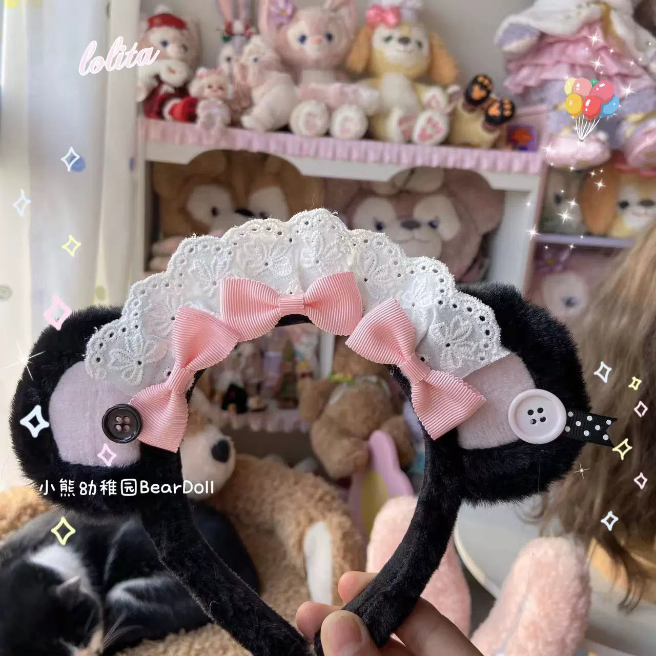 Bear Doll - Kawaii Lolita KC Sweet Butterfly Bow Lolita Headband