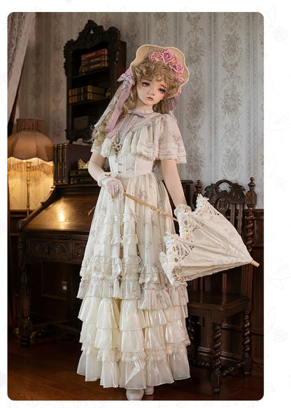 With PUJI - Nanke - Edwardian Collar Classic Lolita OP Dress Outfit