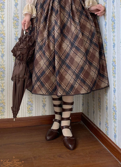 Sentaro - Floral Carved - Vintage Lolita Shoes Mary Jane Hollow-out Ankle Boots