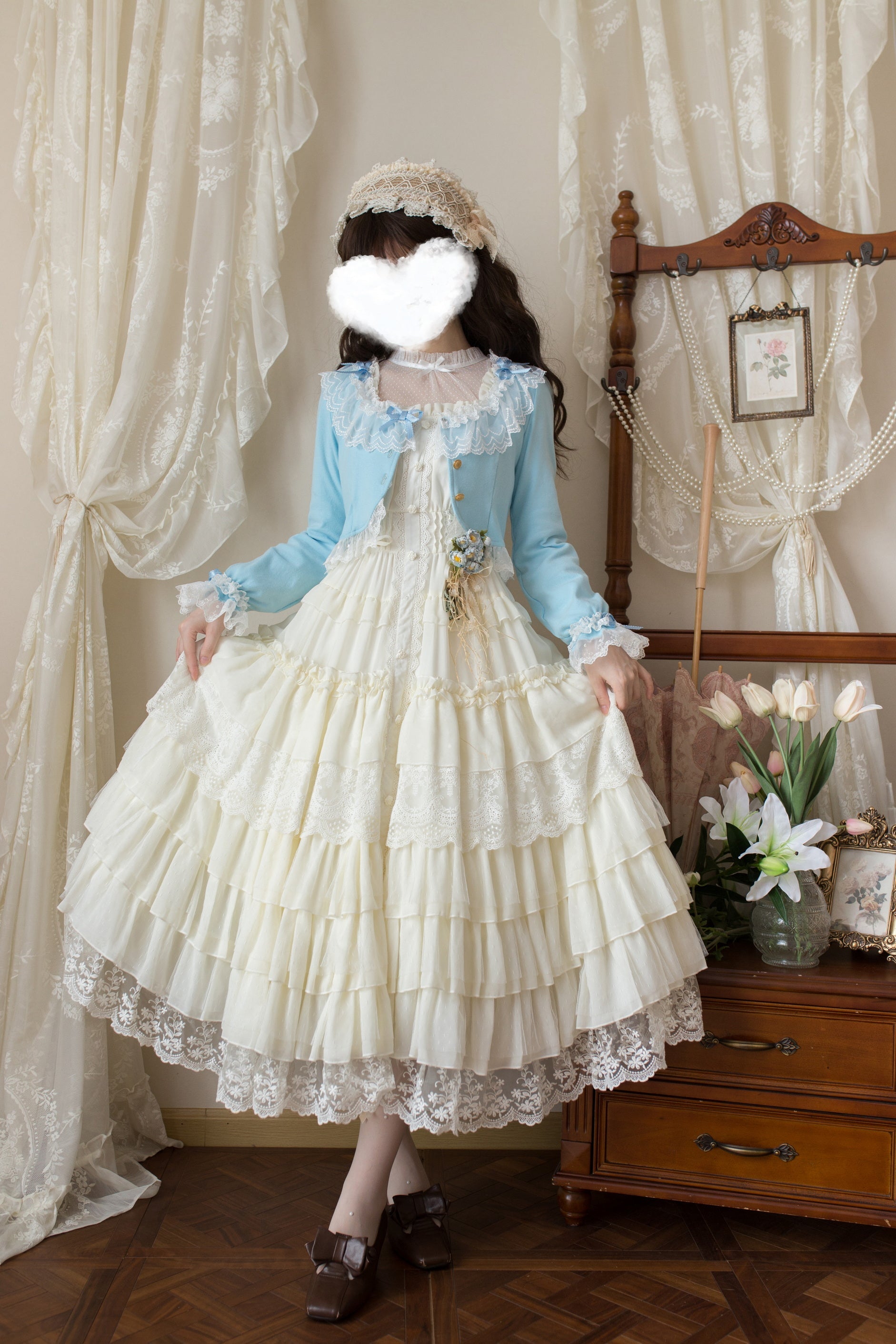 Unideer - Prelude - Elegant Lolita Bolero Jacket with Lace Ruffle Frill