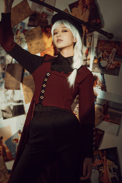 Princess Chronicles - Red and Black - Retro Ouji Lolita Handsome Black Pants