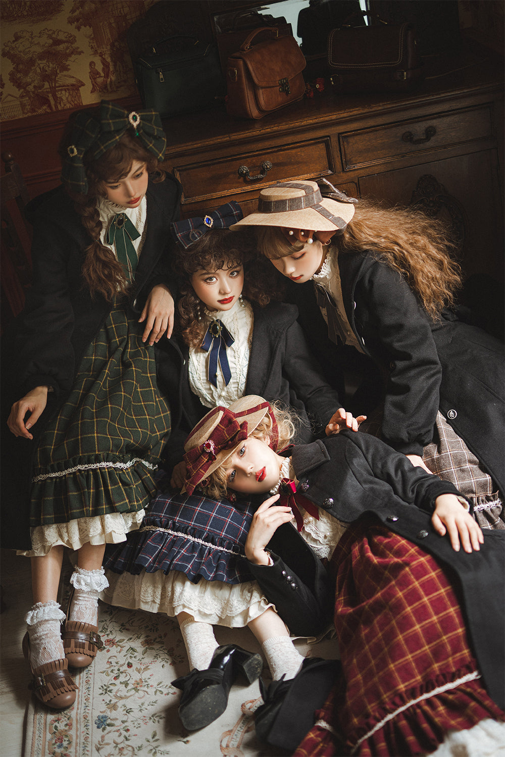 Miss Point - Rose Silhouette 3.0 - Plaid Vintage Classic Lolita OP