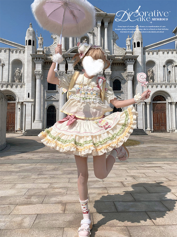 Mewroco - Decorative Cake - Sweet Lolita JSK Camisole Jumper Dress