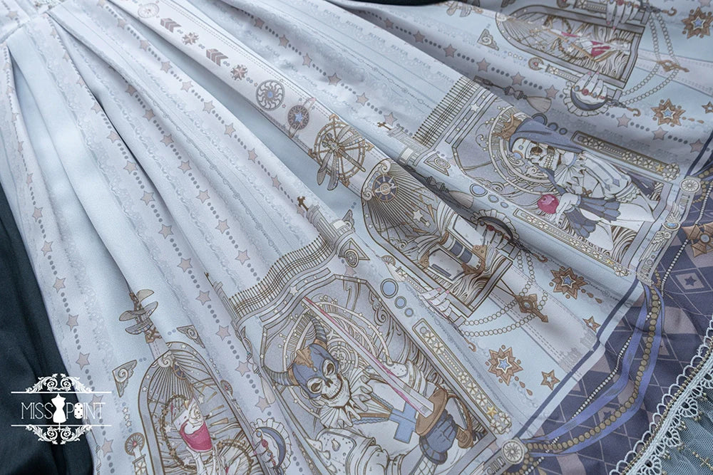 Miss Point - Demon Hunting Notes - Fishbone Gothic Lolita Skirt