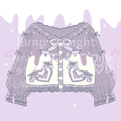 MIST - Beating Heart - Sweet Lolita Thick Sweater Coat Puff Sleeve