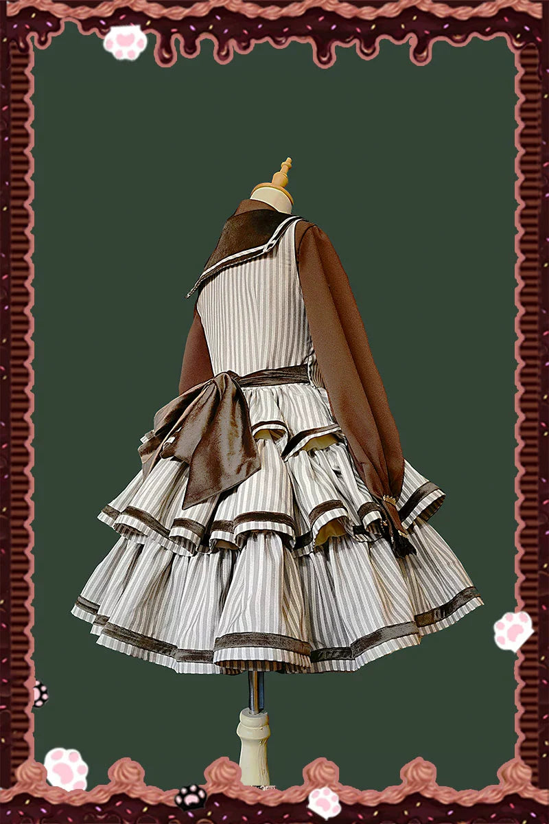 Infanta - From Afar - Vintage Striped Peppy-Style Lolita JSK & Cape