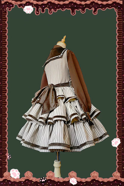 Infanta - From Afar - Vintage Striped Peppy-Style Lolita JSK & Cape