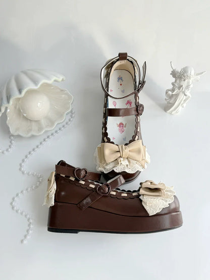 Jiujiu Lolita - Milky Puff - Sweet Lolita Heels Shoes, Round Toe With Petite Wedge