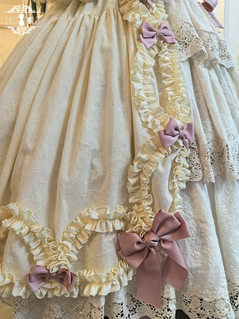 Miss Point - Lilyka Garden - Classic Lolita OP Dress Set Elegant Floral Wall Princess Sleeve