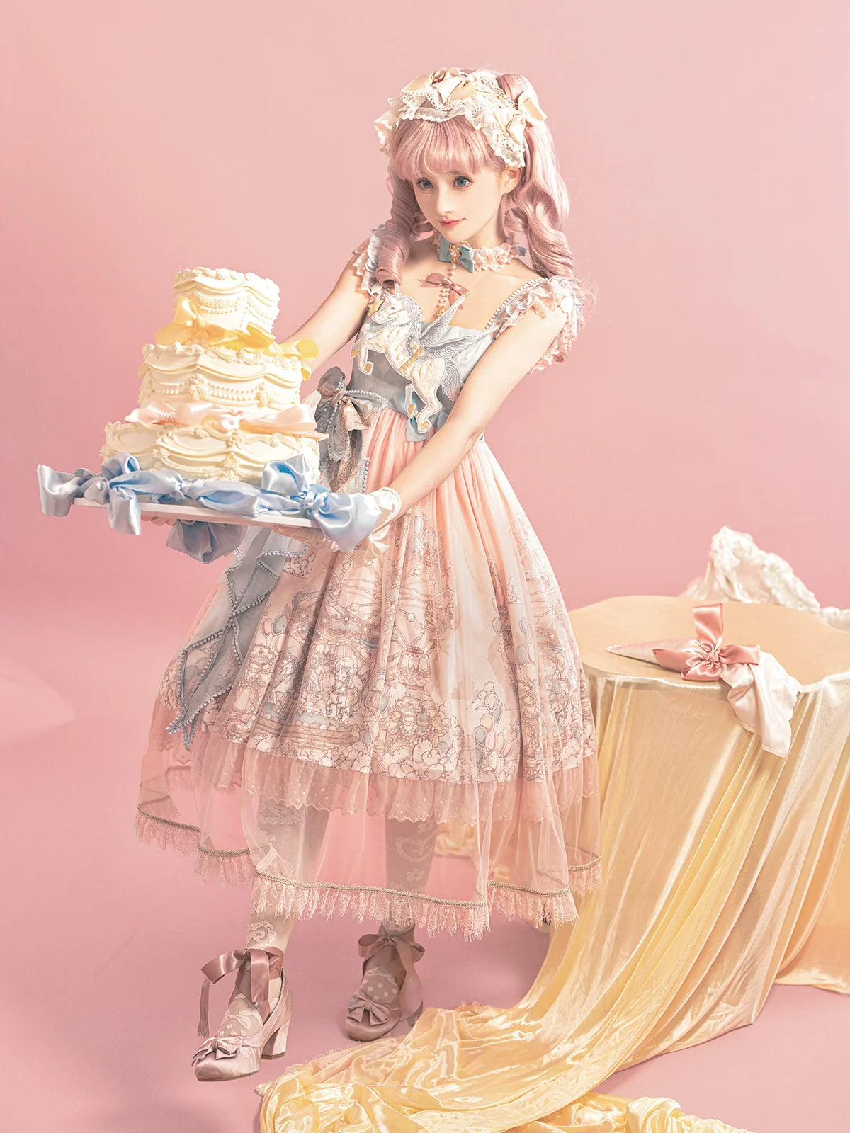 Designer Gift - CloudPlay - Sweet Lolita JSK Dress, Carousel Print