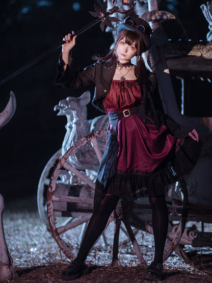 Mr. Yi's Steam Continent - Gothic Lolita Cardigan Long Sleeve Black Short Jacket
