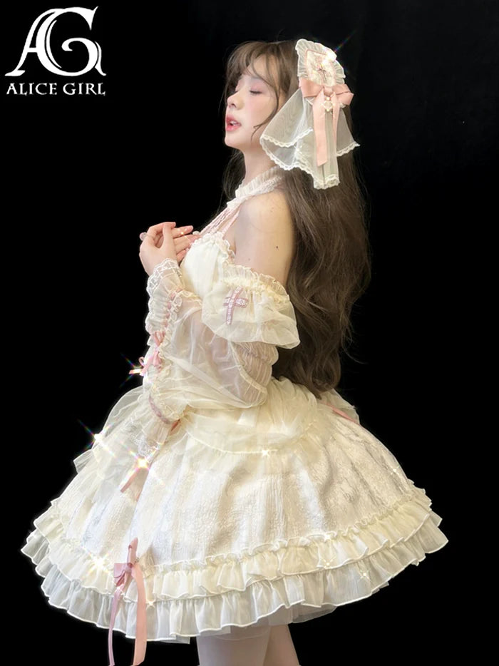 Alice Girl - Cross Princess - Sweet Lolita Princess Sleeves Cross Embroidery Sleeves