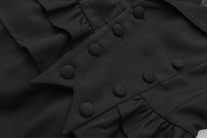 Immortal Thorn - Silent Agent - Ouji Lolita Black Vest Coat