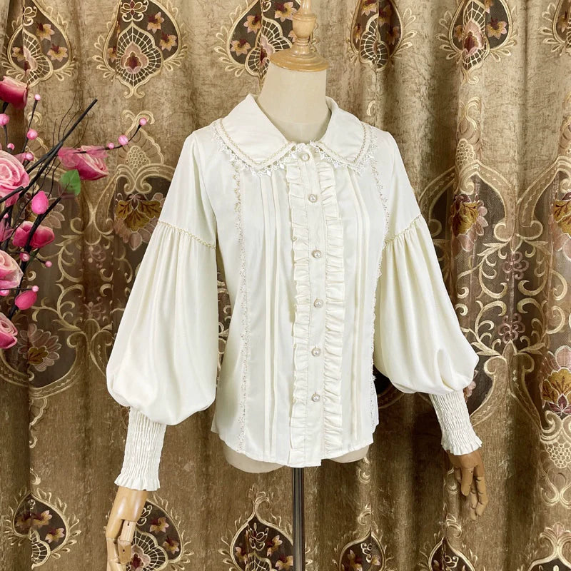 DMFS Lolita - Classic Lolita Blouse Mutton Sleeves Lolita Shirt