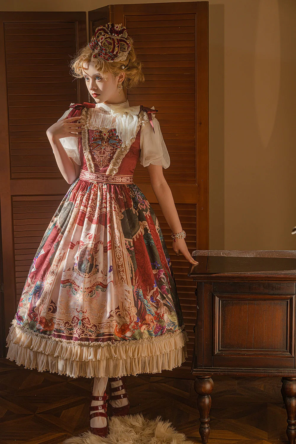 Miss Point - Kaleidoscope - Retro Lolita Dress Oil Painting Print JSK Dress Customized