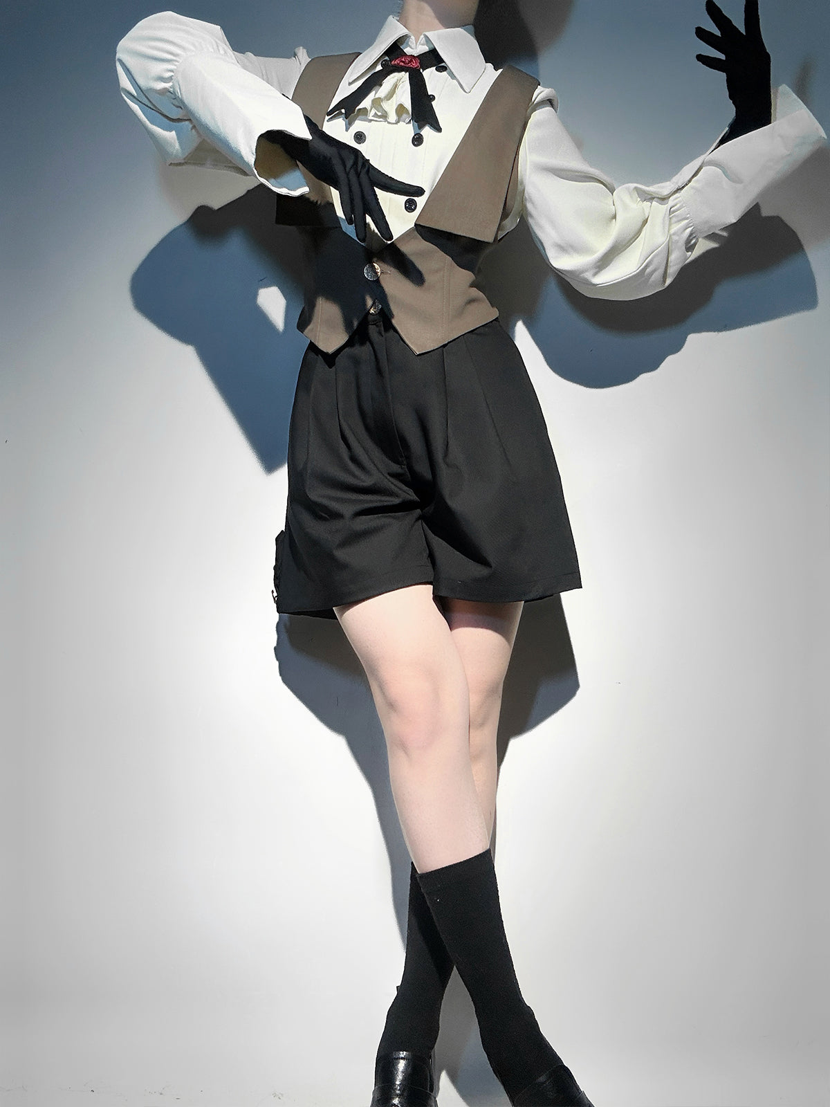 Designer's Gift - Narrative Poem - Ouji Lolita Shorts Suit with Shirt Cape and Vest
