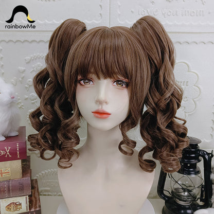 RainbowMe - Sweet Lolita Wig Long Curly Ponytail Multicolor