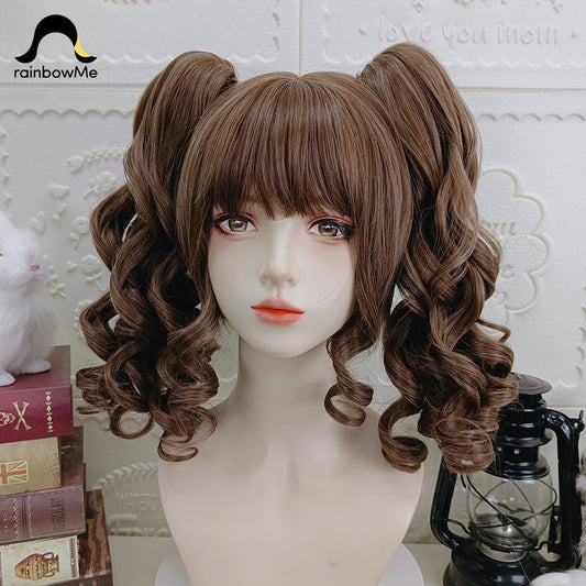 RainbowMe - Sweet Lolita Wig Long Curly Ponytail Multicolor