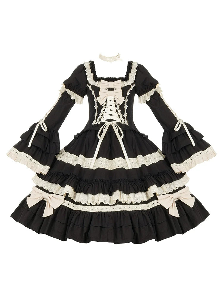 With PUJI - Chapter Seven - Spring Cotton Lolita OP Dress Doll-Like Dress