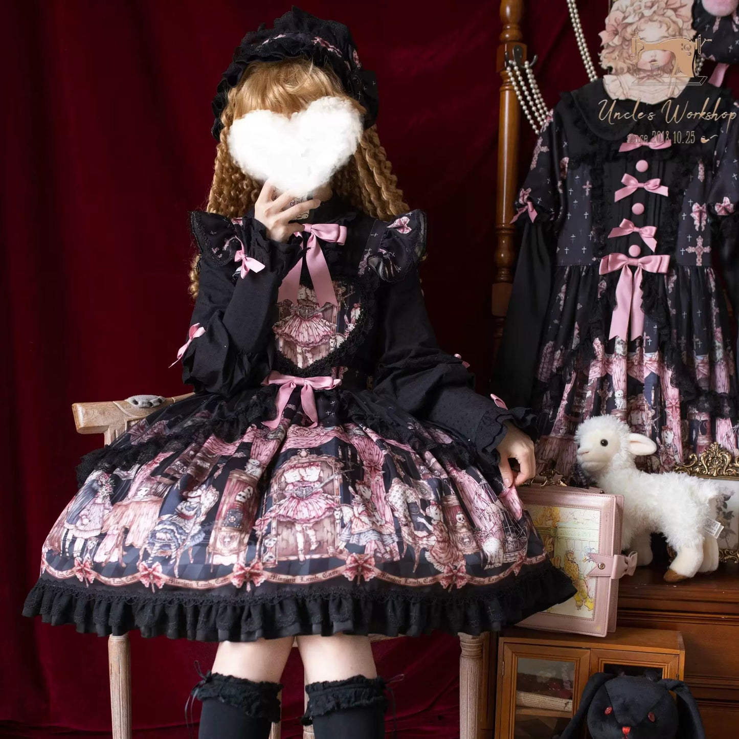 Uncle's Workshop - Missing Lamb Case - Gothic Lolita Dress Set with Sheep Prints