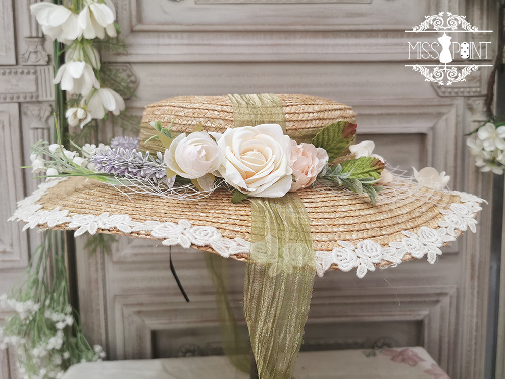 Miss point - Sally's Garden - Country Lolita Straw Top Hat