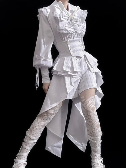 Princess Chronicles - Rabbit Theater White Moonlight - Ouji Lolita Shorts Set, Rabbit Hat